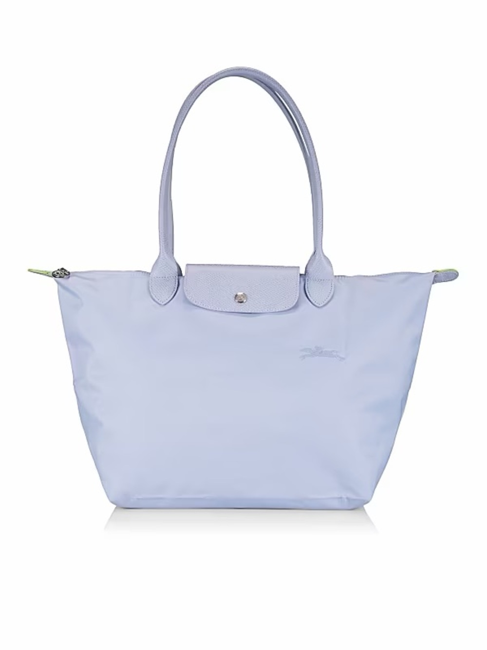 Longchamp Light Blue Nylon Tote with Leather Trim Medium/Long Strap